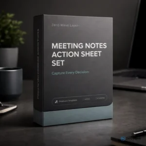 Meeting Notes Action Sheet Set